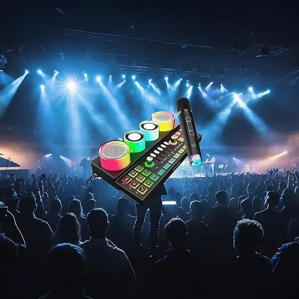 Porodo Soundtec Audiolink Multi-Platform Audio Mixer and Speaker 3600mAh Battery Capacity Type-C Rechargeable