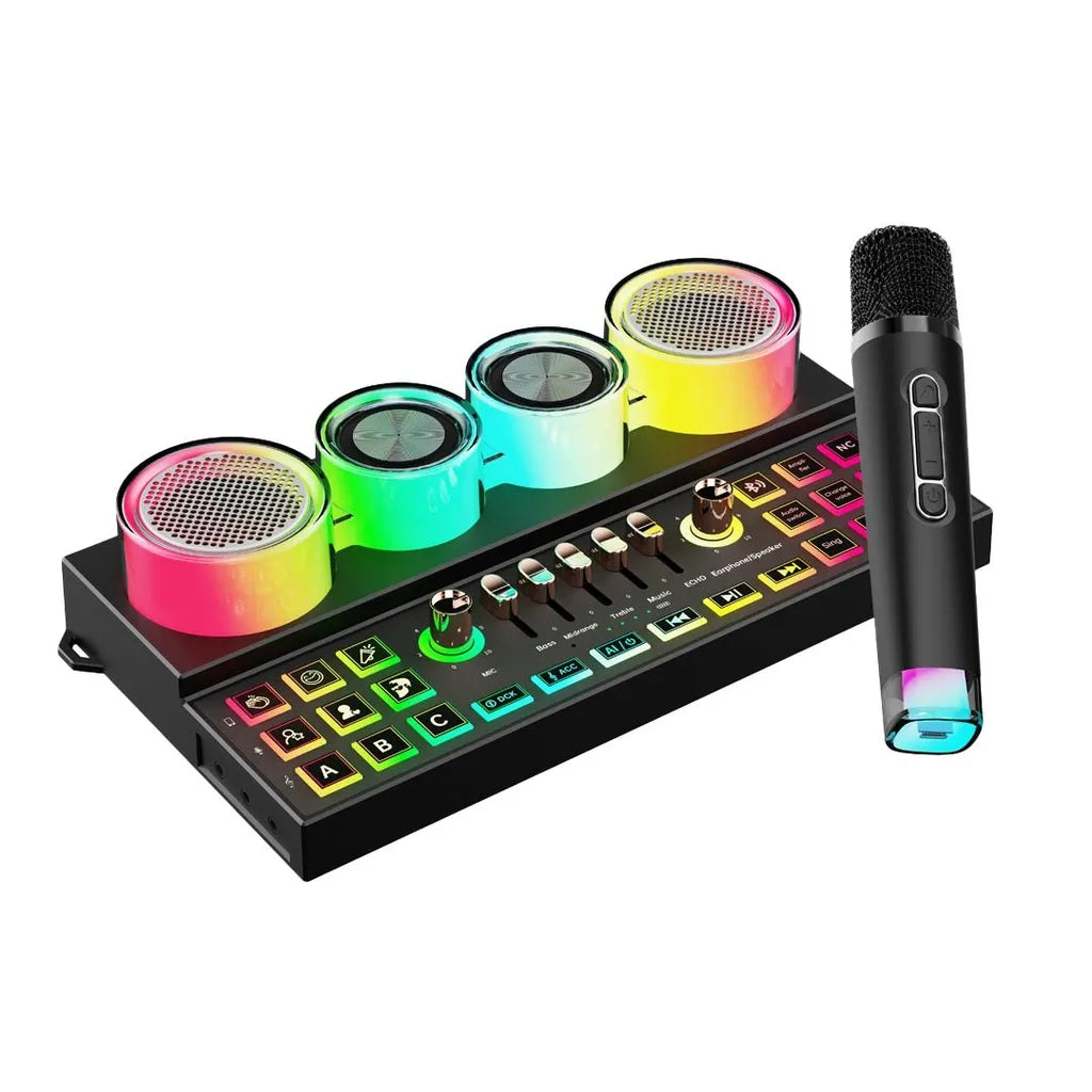 Porodo Soundtec Audiolink Multi-Platform Audio Mixer and Speaker 3600mAh Battery Capacity Type-C Rechargeable