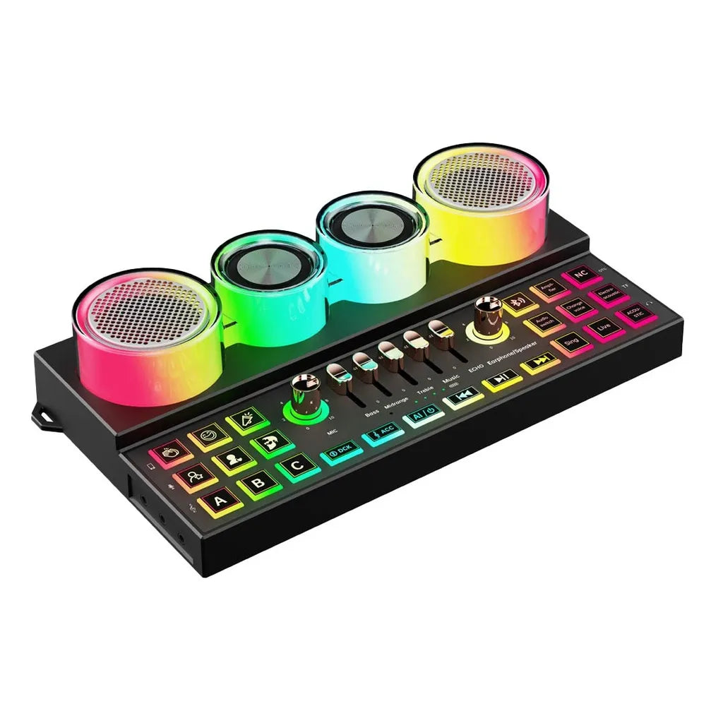 Porodo Soundtec Audiolink Multi-Platform Audio Mixer and Speaker 3600mAh Battery Capacity Type-C Rechargeable
