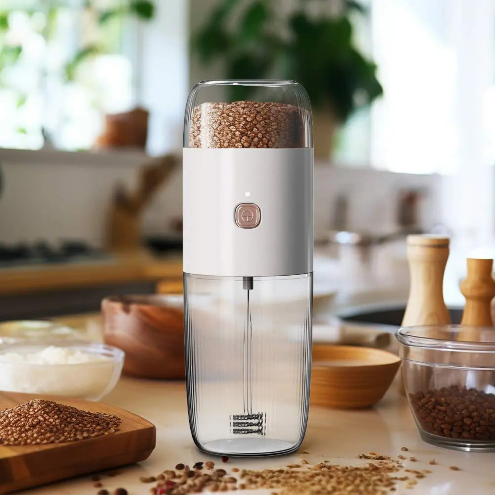 LePresso 2 in 1 Coffee Grinder and Milk Frother 150mL 1500mAh Battery Type-C Rechargeable