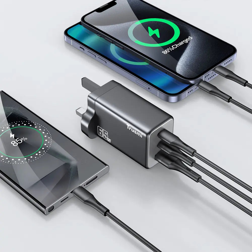 Trusmi GaN PD65W Charger 60W Cable UK Plug