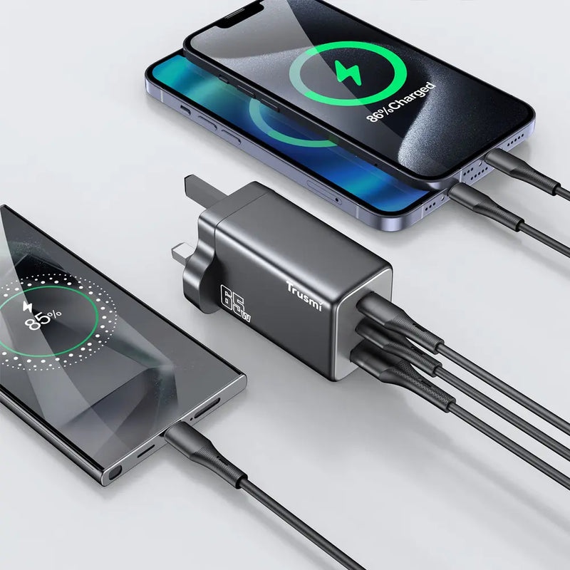Trusmi GaN PD65W Charger 60W Cable UK Plug