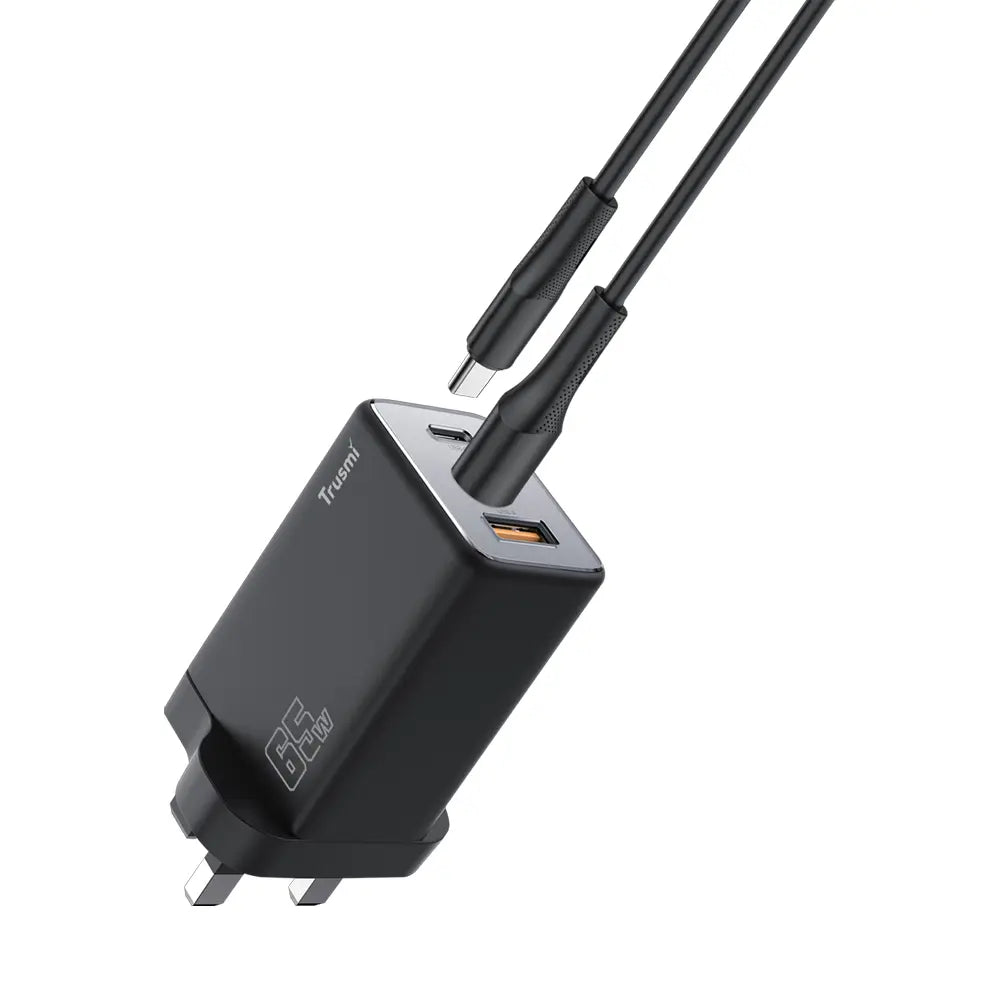 Trusmi GaN PD65W Charger 60W Cable UK Plug