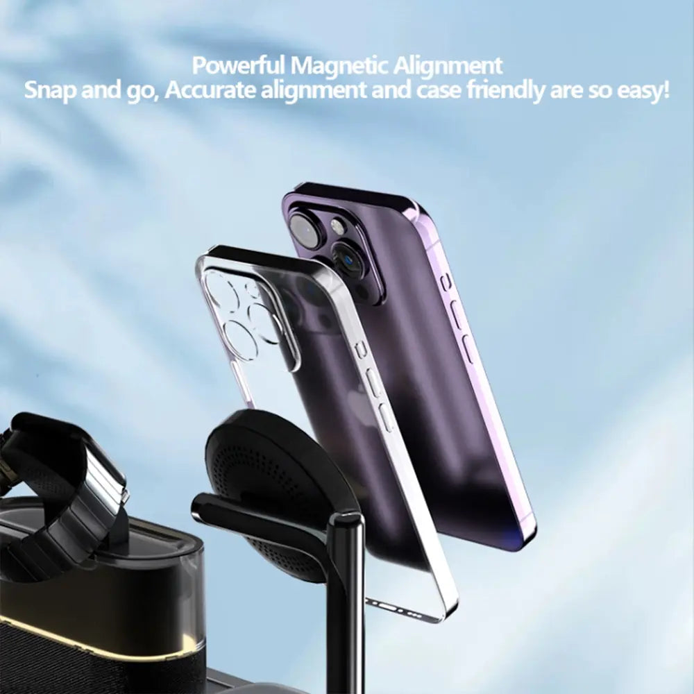 C09 5-in-1 Multifunctional Wireless Charging Station with Clock 15W