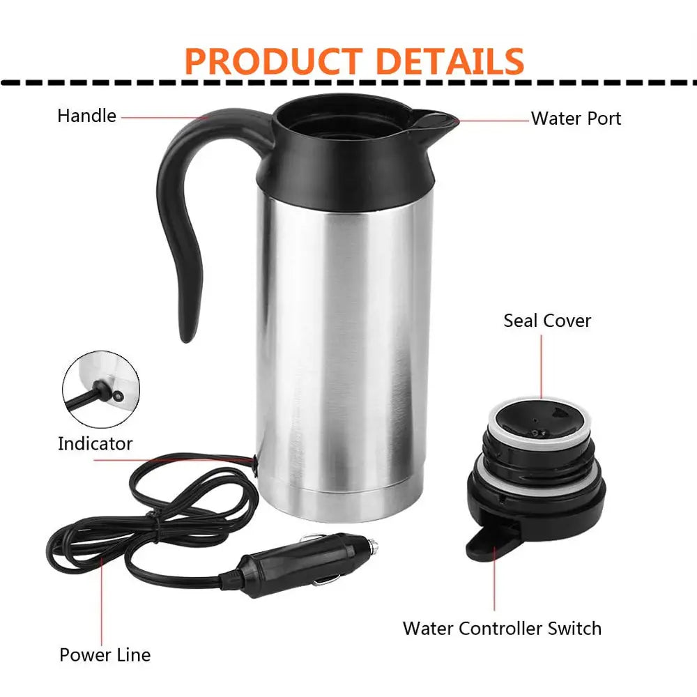 Portable Car Travel Electric Kettle 750ml 12V