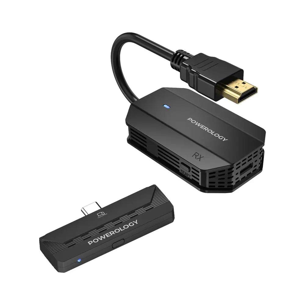 Powerology Wireless HDMI Type-C Adapter Audio & Video-Black