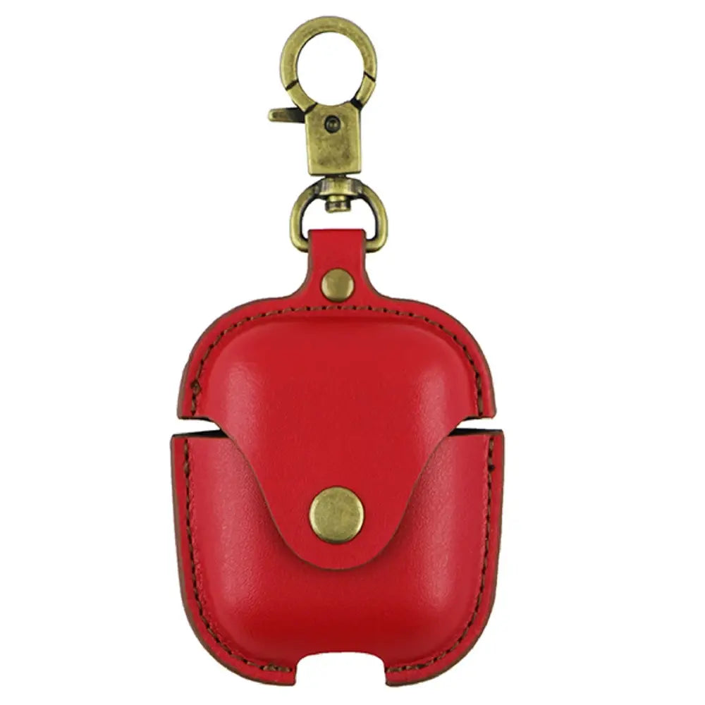 Coteetci Leather Case With Hook for AirPods