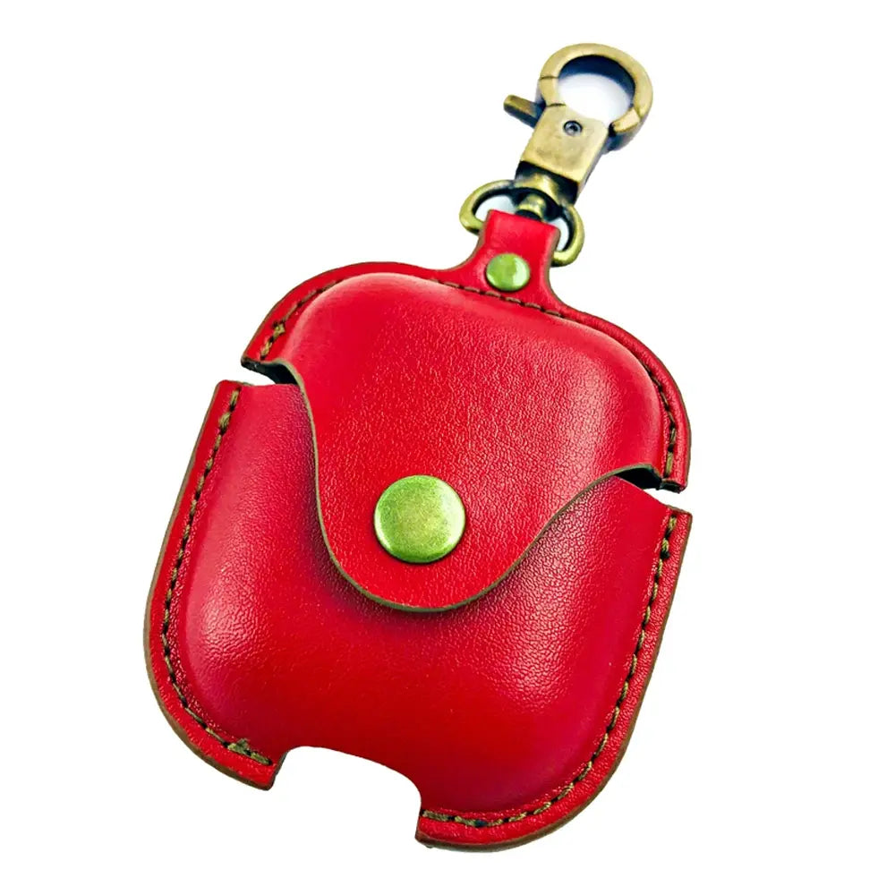 Coteetci Leather Case With Hook for AirPods