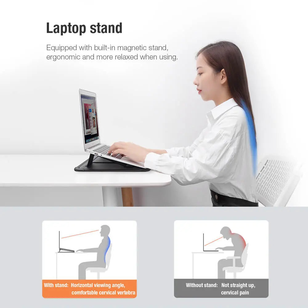 Nillkin 3 in 1 Versatile Laptop Sleeve 14 inch  Compatible with 13"- 14" Laptops – Grey
