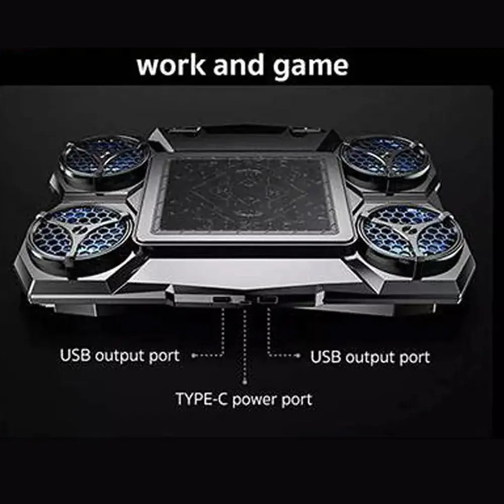 Coteetci Laptop Gaming Cooler Semiconductor Pad With RGB Lighting & Phone Holder
