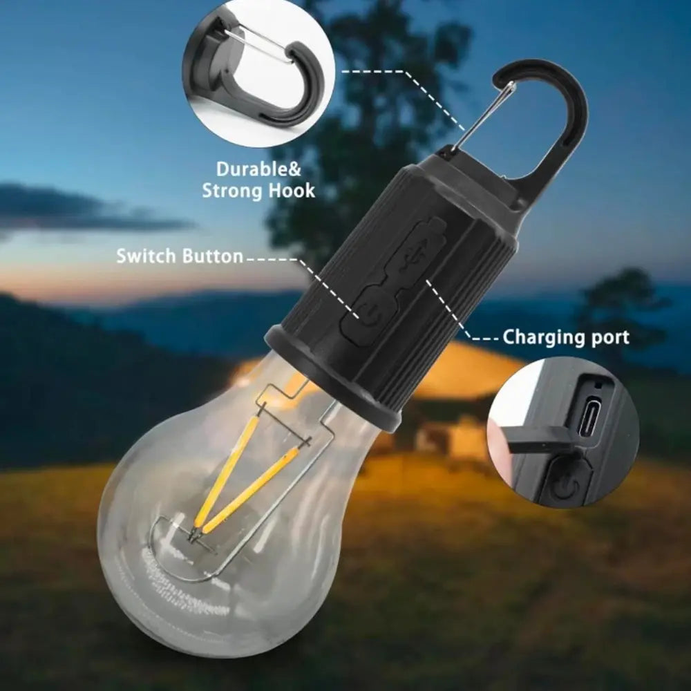 T01 LED Camping Lamp Warm Light 600mAh Type-C Rechargeable (3pcs)