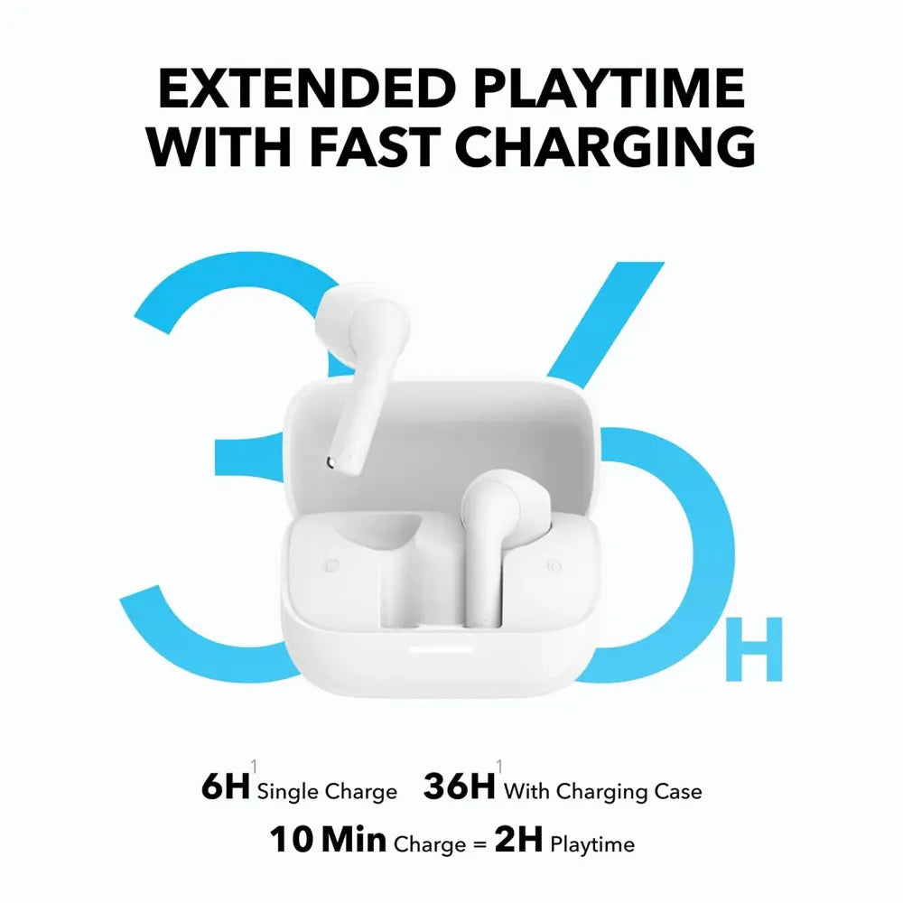 Anker Soundcore K20i Semi-in-Ear Earbuds- White