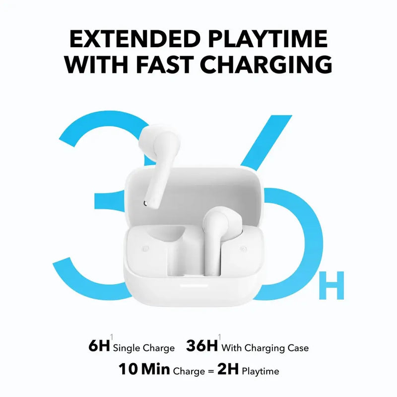 Anker Soundcore K20i Semi-in-Ear Earbuds- White