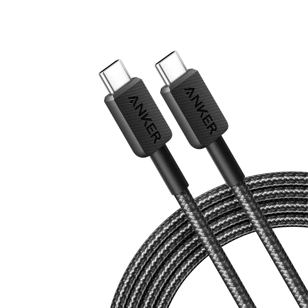 Anker 322 USB-C to USB-C Cable Braided 6ft- Black
