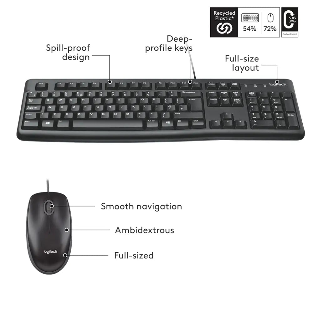 Logitech MK120 Wired Keyboard and Mouse Combo