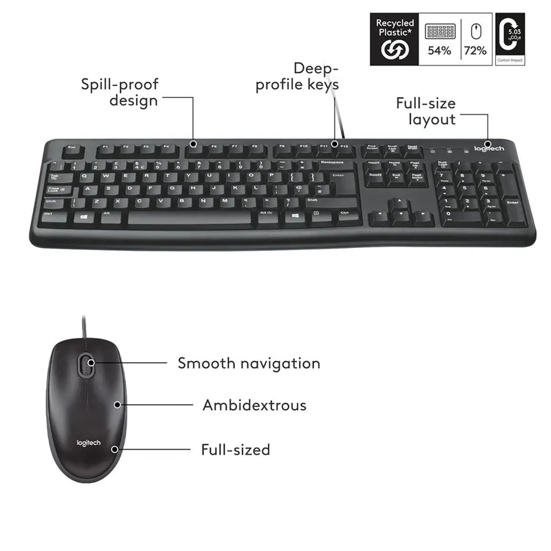 Logitech MK120 Wired Keyboard and Mouse Combo