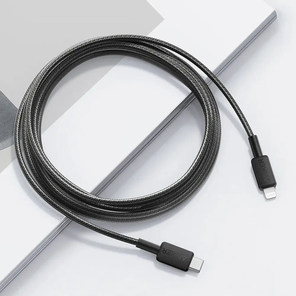 Anker 322 USB-C to Lightning Cable Braided 6ft (1.8M) – Black