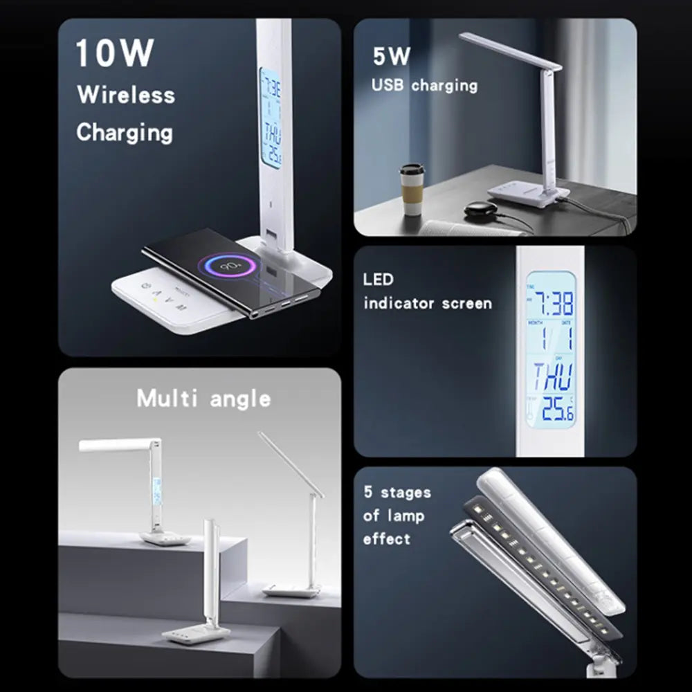 Yesido Foldable Desk Lamp With LCD Function, 10W Wireless Charging -DS20