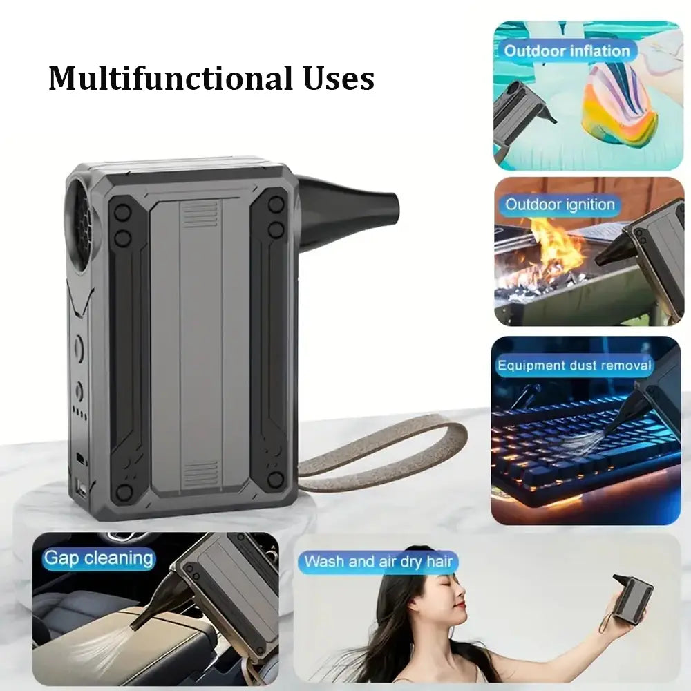 Portable Rechargeable Multi-Function Turbofan with LED Light 5400mAh Battery