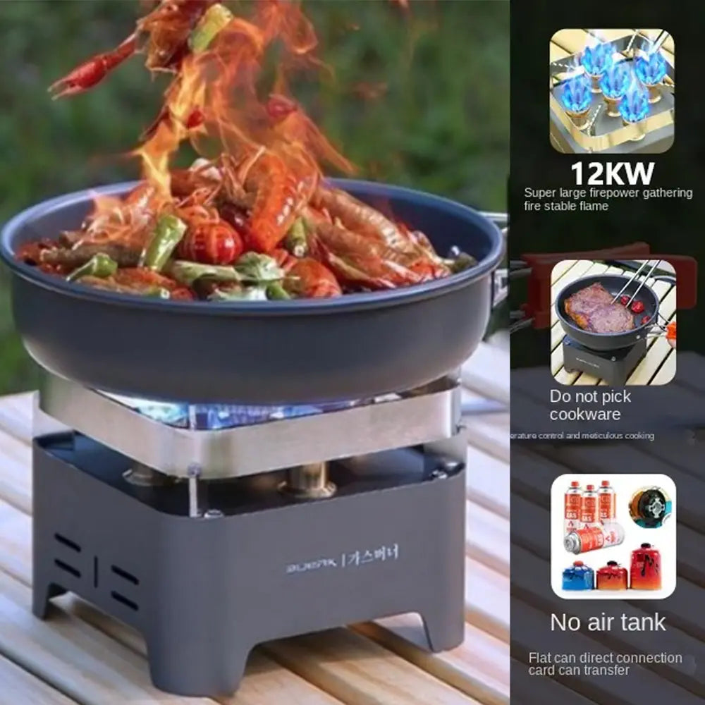 Buerk Portable Camping Gas Burner with 5-Core 12000W