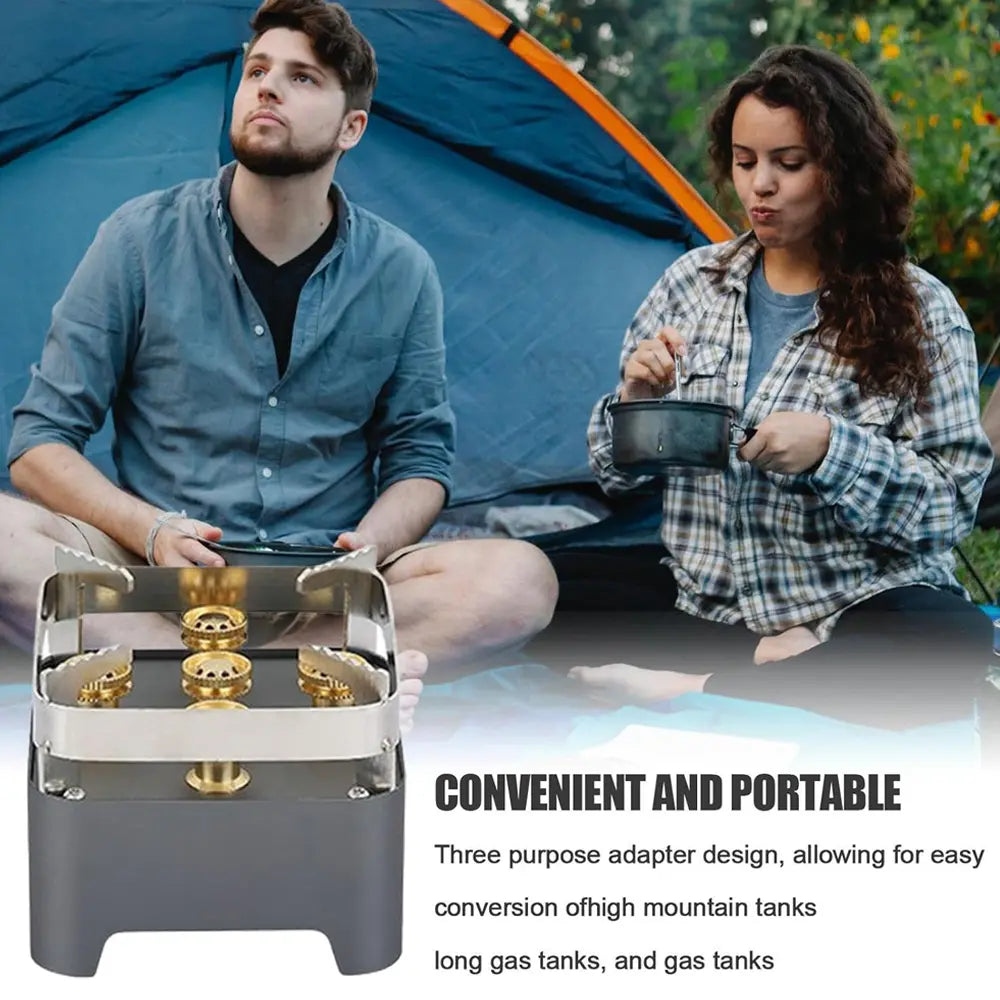 Buerk Portable Camping Gas Burner with 5-Core 12000W