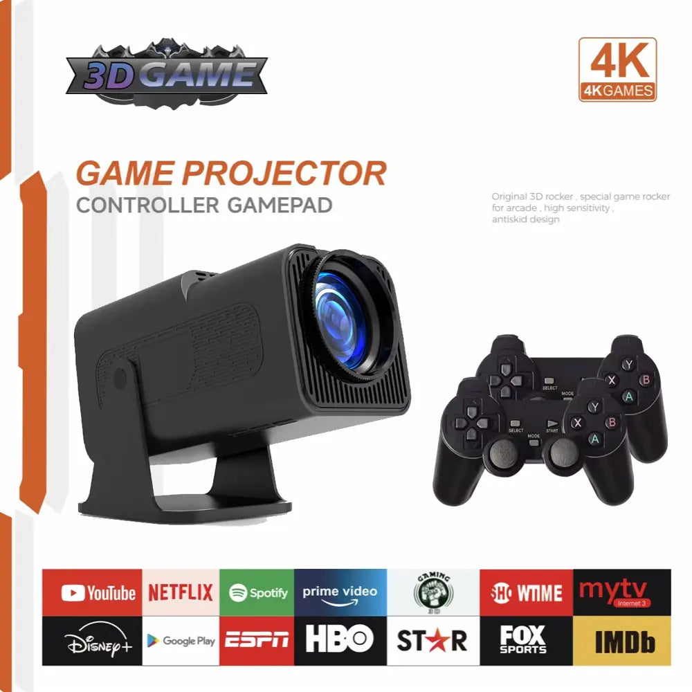 2 in 1 Smart Android 4K Projector with Classic Game Console-32GB