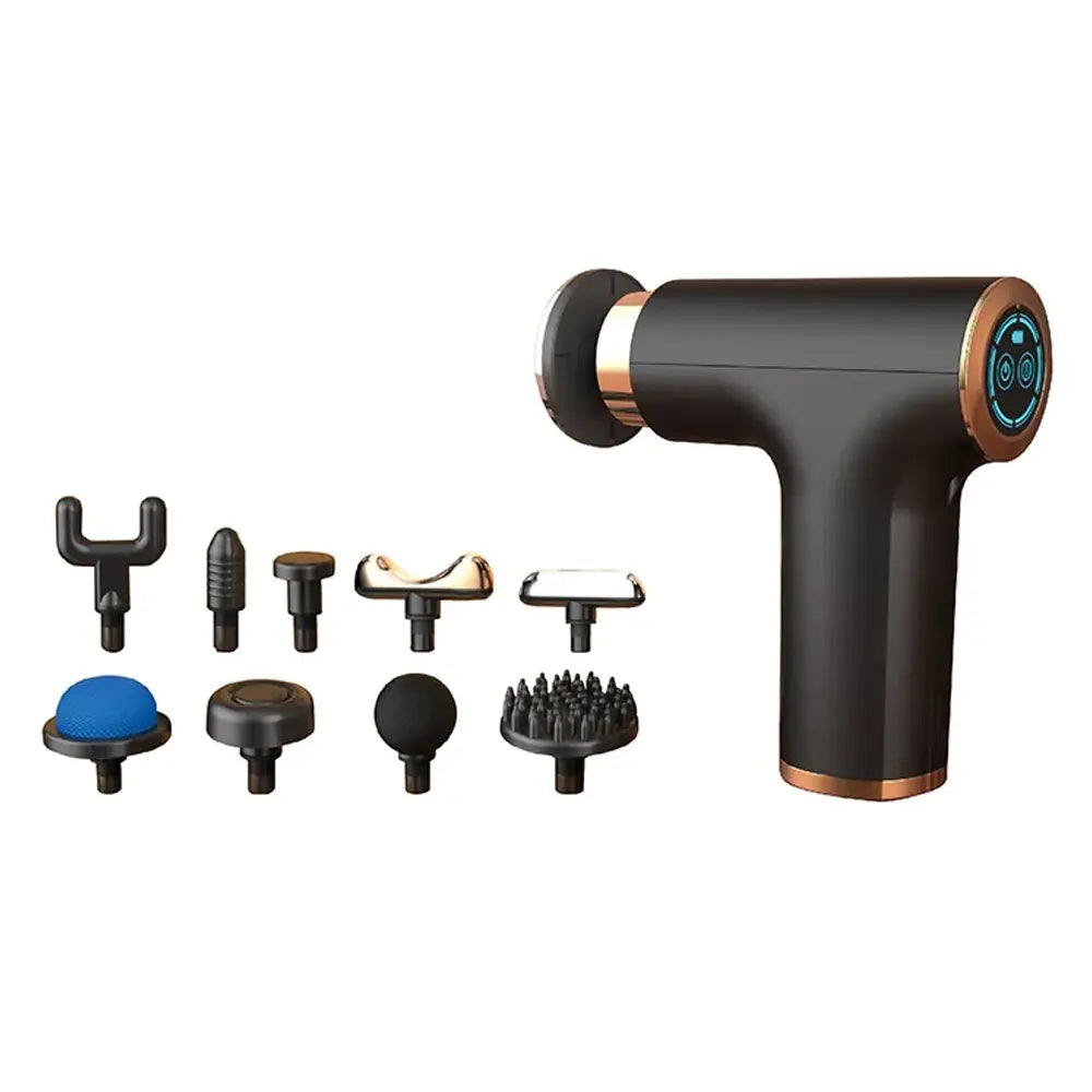 Muscle Heat and Freeze Mini Massage Gun (SL-760) 1500mAh Battery 10 Speed Settings 10 Attachments LCD Display