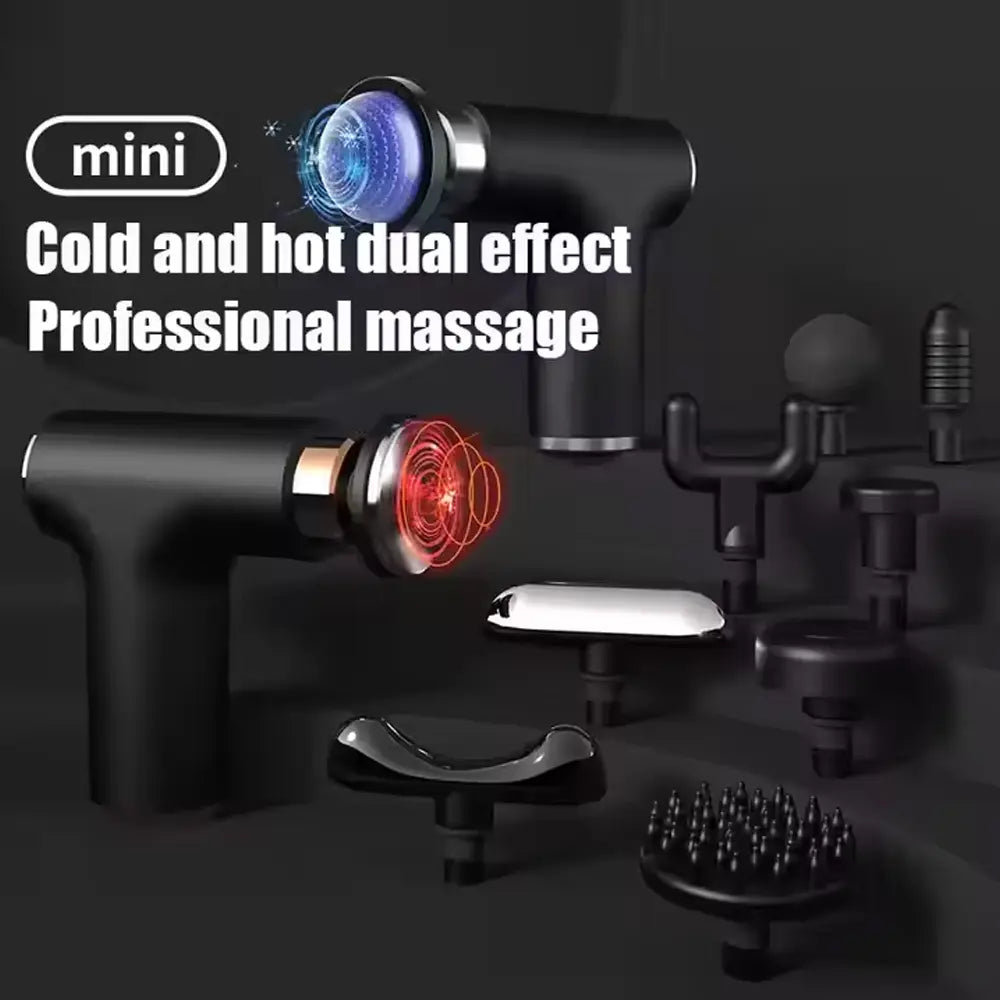 Muscle Heat and Freeze Mini Massage Gun (SL-760) 1500mAh Battery 10 Speed Settings 10 Attachments LCD Display