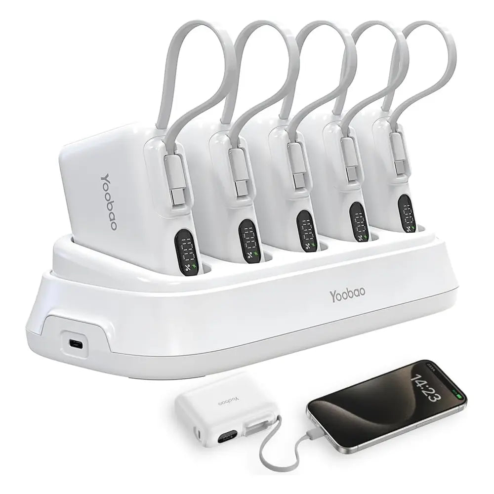 Yoobao 5-in-1 Charger Station With Smart LED Indicators 50000mAh 20W Compatible With USB-C & Standard USB