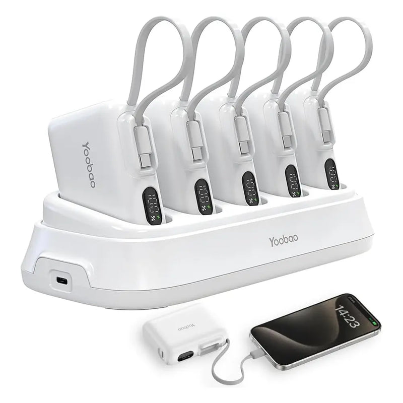 Yoobao 5-in-1 Charger Station With Smart LED Indicators 50000mAh 20W Compatible With USB-C & Standard USB