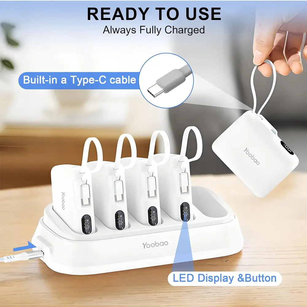 Yoobao 5-in-1 Charger Station With Smart LED Indicators 50000mAh 20W Compatible With USB-C & Standard USB