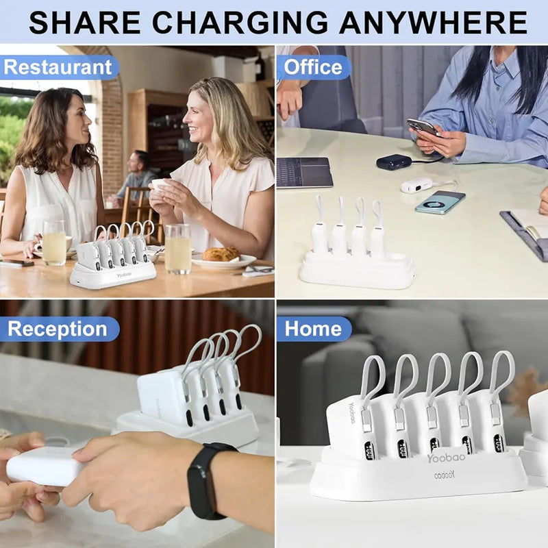 Yoobao 5-in-1 Charger Station With Smart LED Indicators 50000mAh 20W Compatible With USB-C & Standard USB
