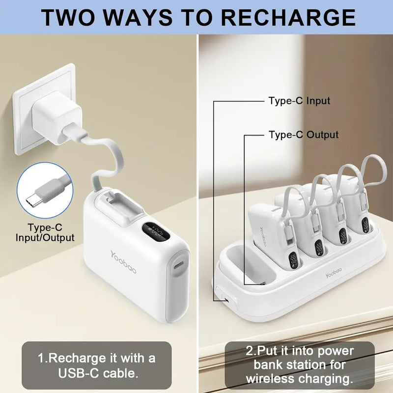 Yoobao 5-in-1 Charger Station With Smart LED Indicators 50000mAh 20W Compatible With USB-C & Standard USB