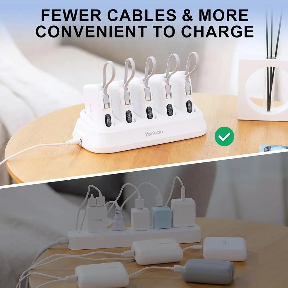 Yoobao 5-in-1 Charger Station With Smart LED Indicators 50000mAh 20W Compatible With USB-C & Standard USB
