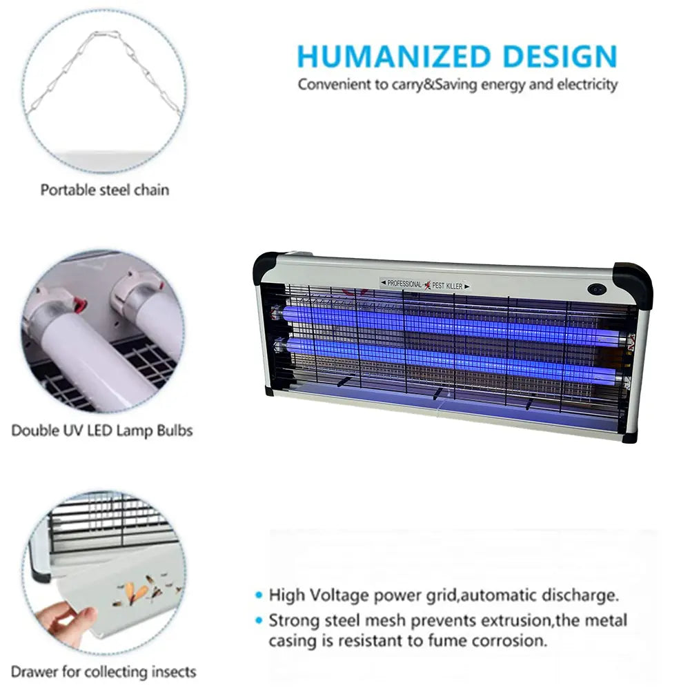 Professional Indoor Powerful Insect Killer 2 UV Bulbs with Insect Collection Tray