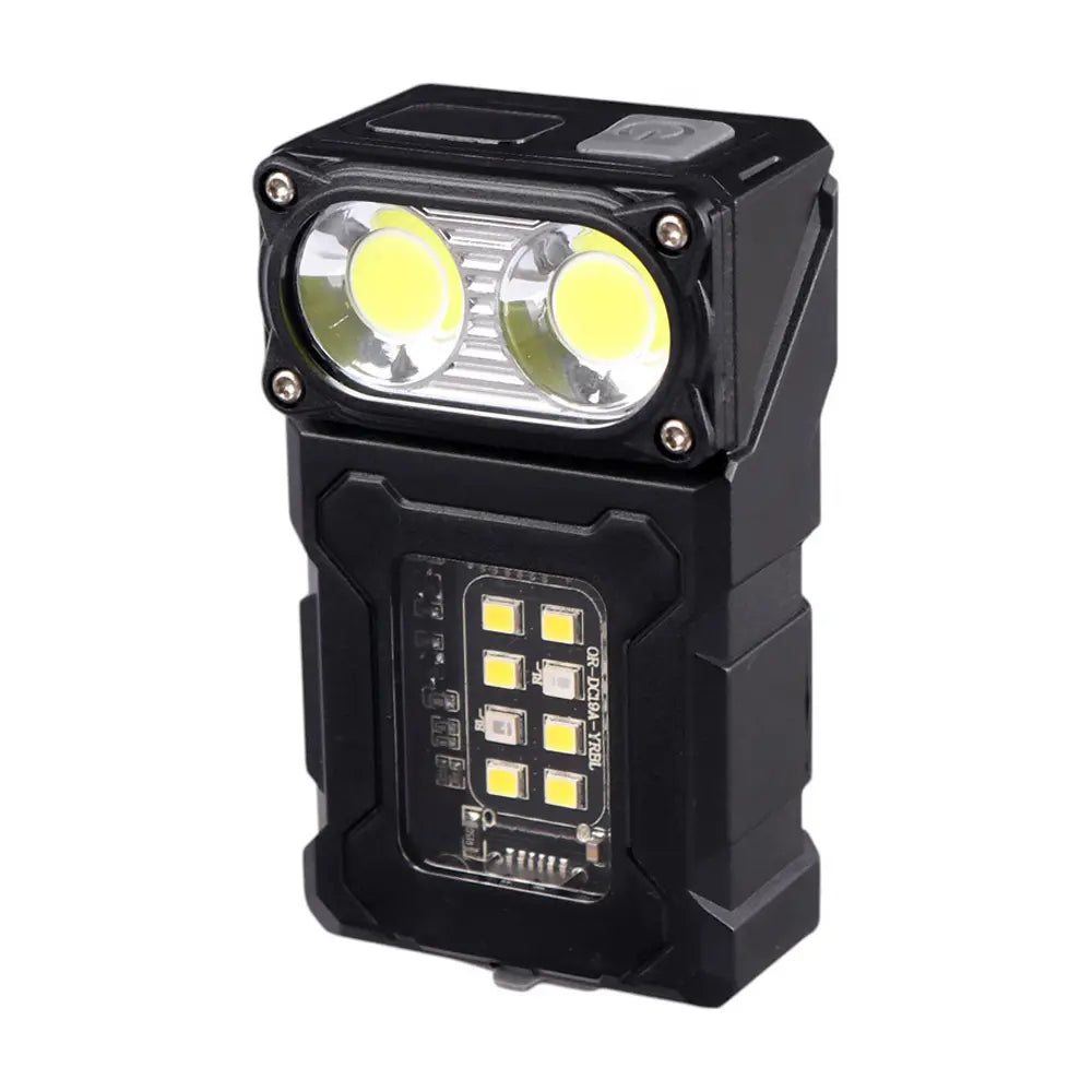 Mini Multi-Function Flashlight 180° Rotatable Head 1200mAh Type-C Rechargeable