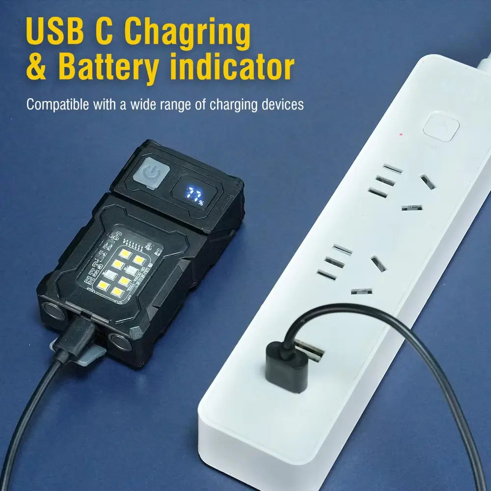 Mini Multi-Function Flashlight 180° Rotatable Head 1200mAh Type-C Rechargeable
