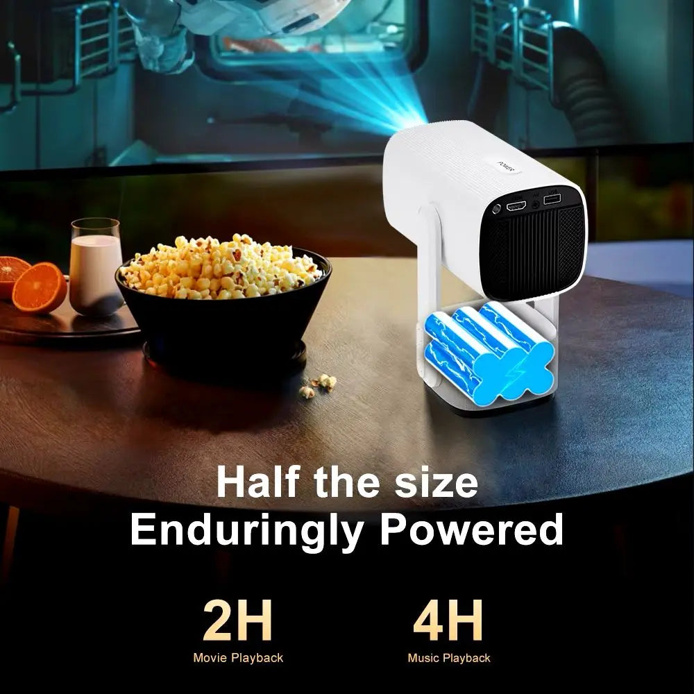 Pan Tilt Lamp Rechargeable Projector With 10W Speaker 4K 5GHz WiFi