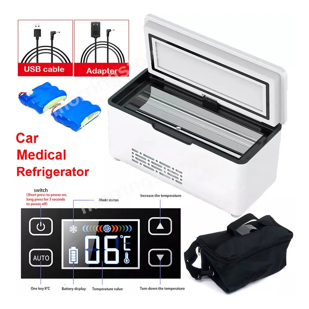 Coob Rechargeable Mini Portable Medical Fridge With LED Display 10600 mAh Battery 4–10H Runtime