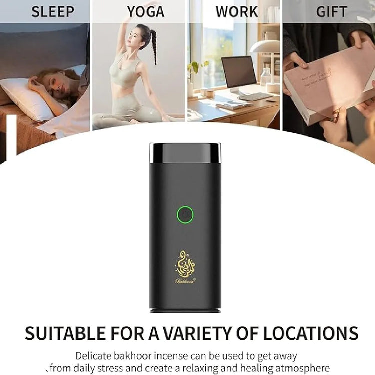 Rechargeable Electric Car Incense Burner Bakhoor Type-C Rechargeable – Black