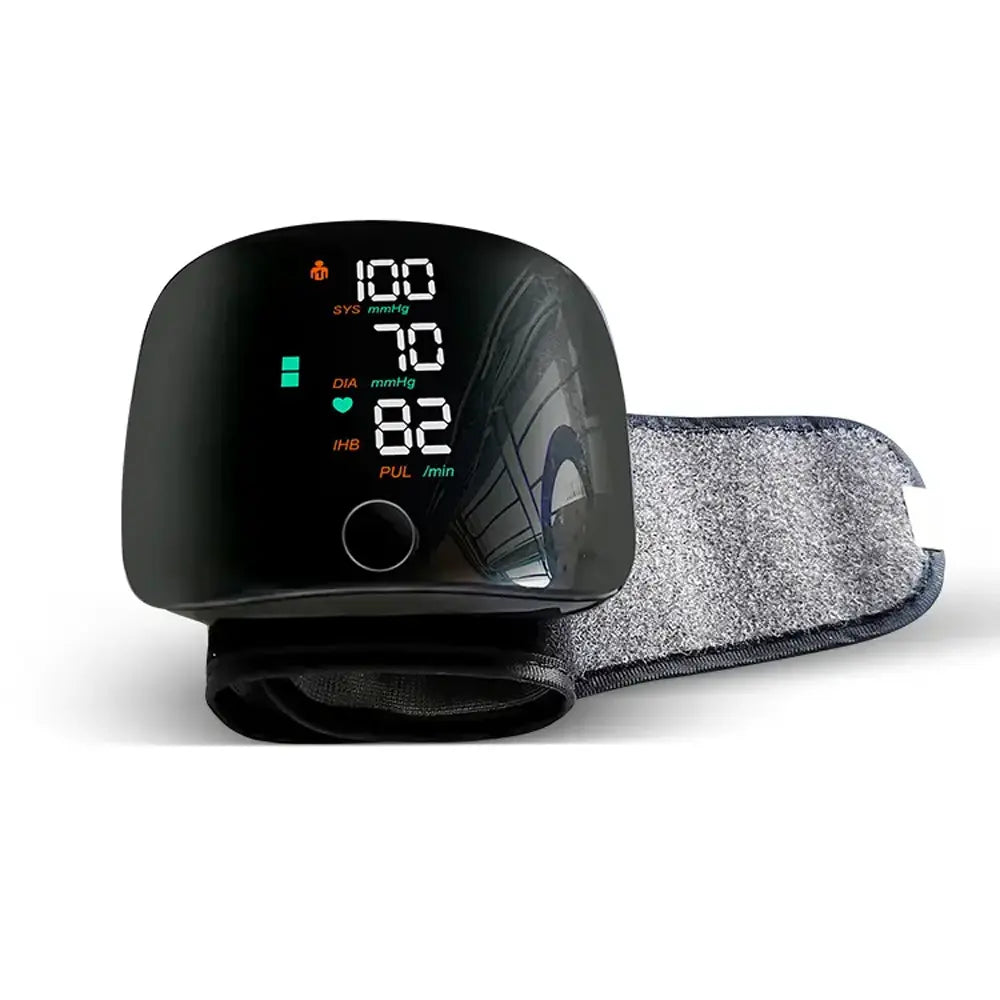 Automatic Digital Wrist Blood Pressure Monitor Touch Screen Voice Broadcast and Dual User Mode USB Rechargeable