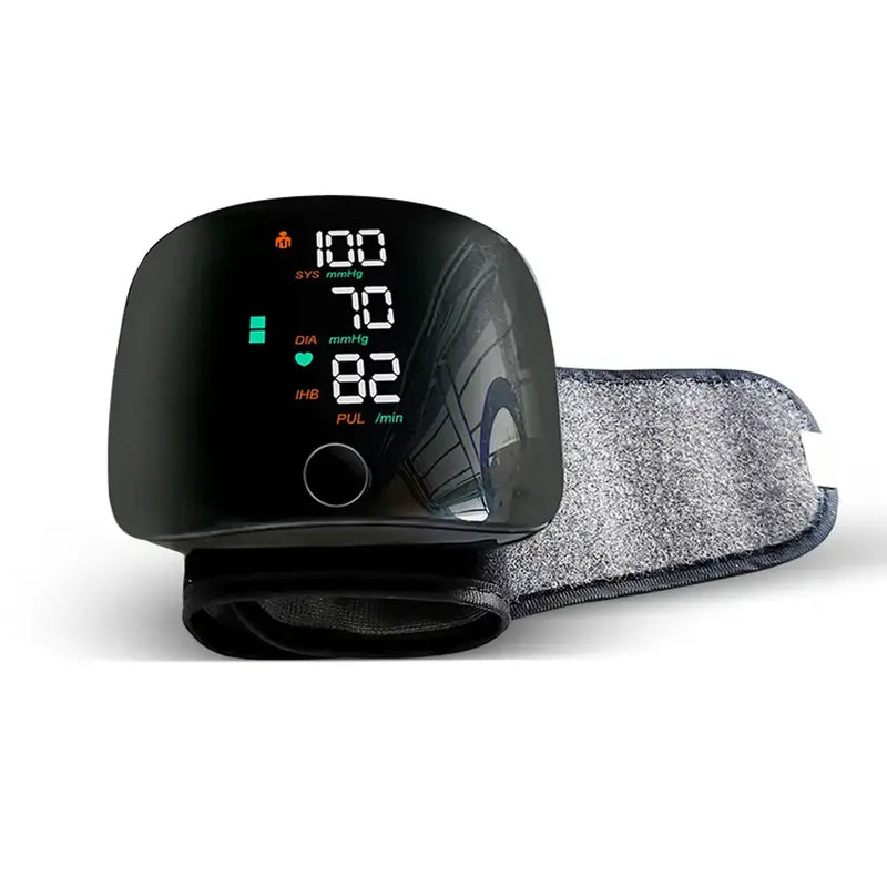 Automatic Digital Wrist Blood Pressure Monitor Touch Screen Voice Broadcast and Dual User Mode USB Rechargeable