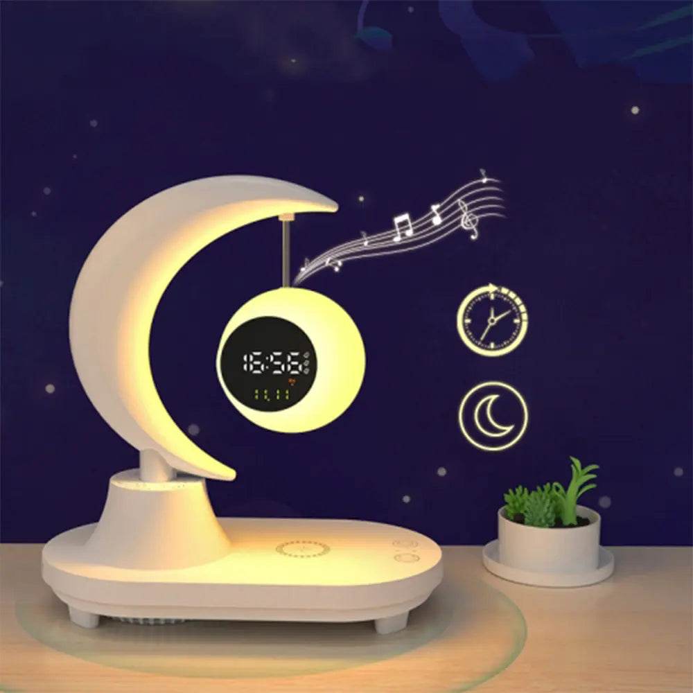 Bluetooth Moon Audio Atmosphere Lamp with Clock Display