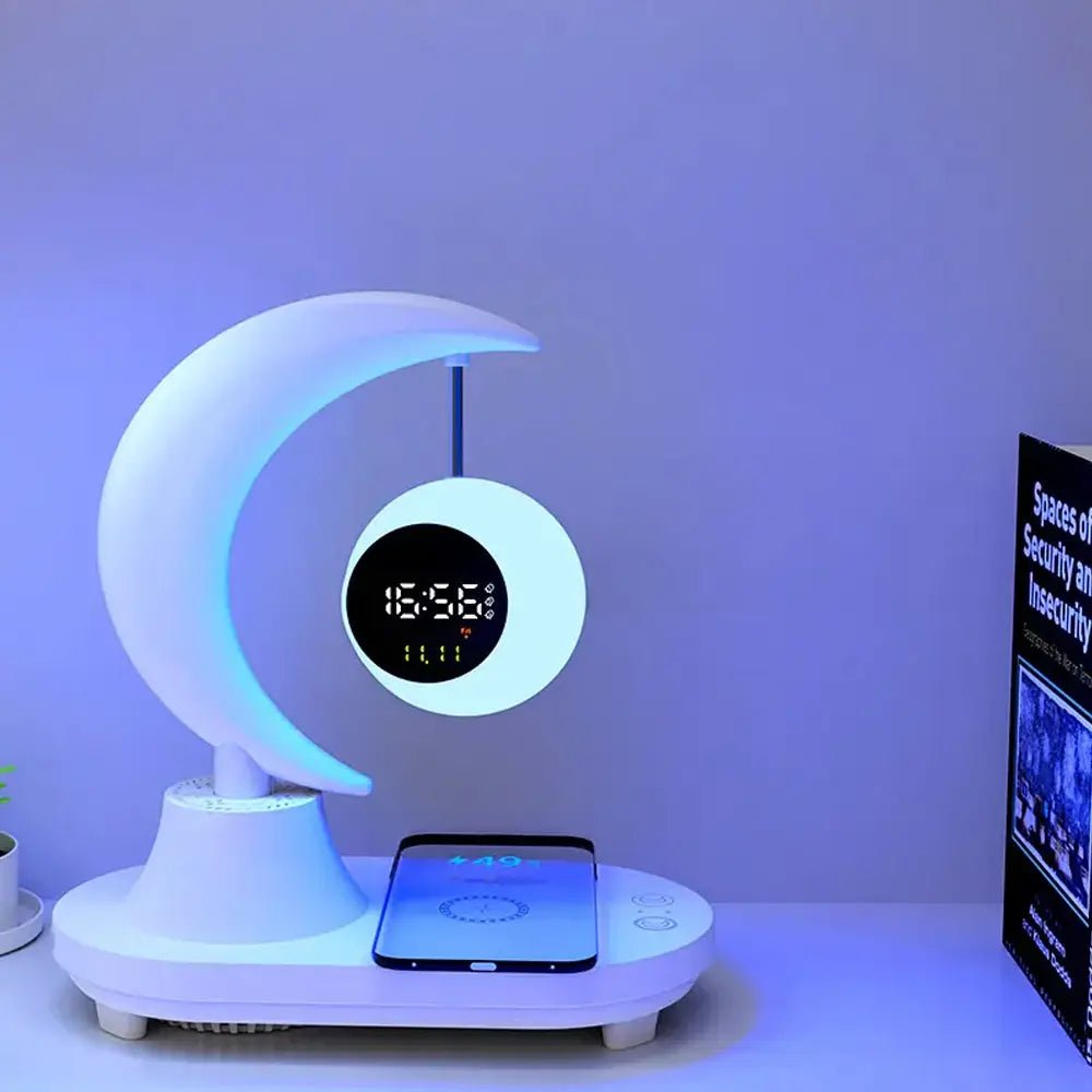 Bluetooth Moon Audio Atmosphere Lamp with Clock Display