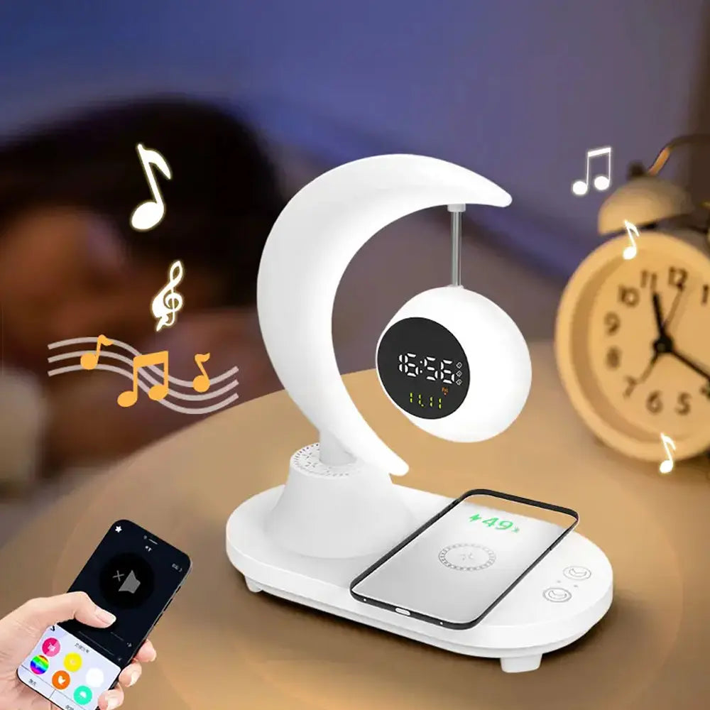 Bluetooth Moon Audio Atmosphere Lamp with Clock Display