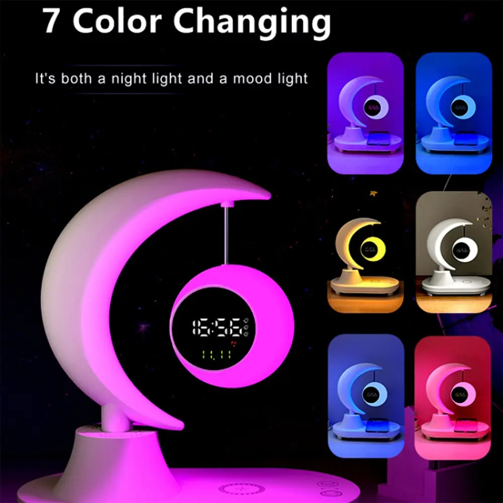 Bluetooth Moon Audio Atmosphere Lamp with Clock Display