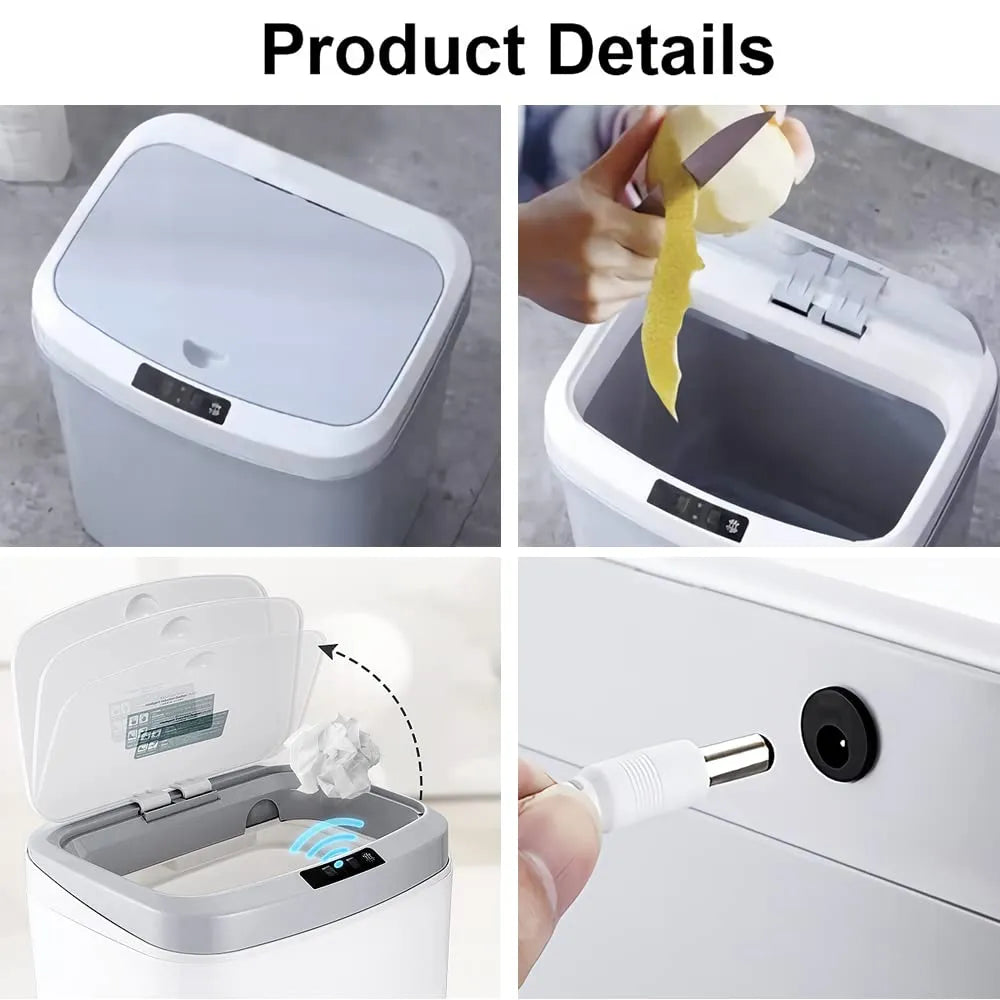 Motion Sensor Smart Trash Can 17.5L USB Rechargeable