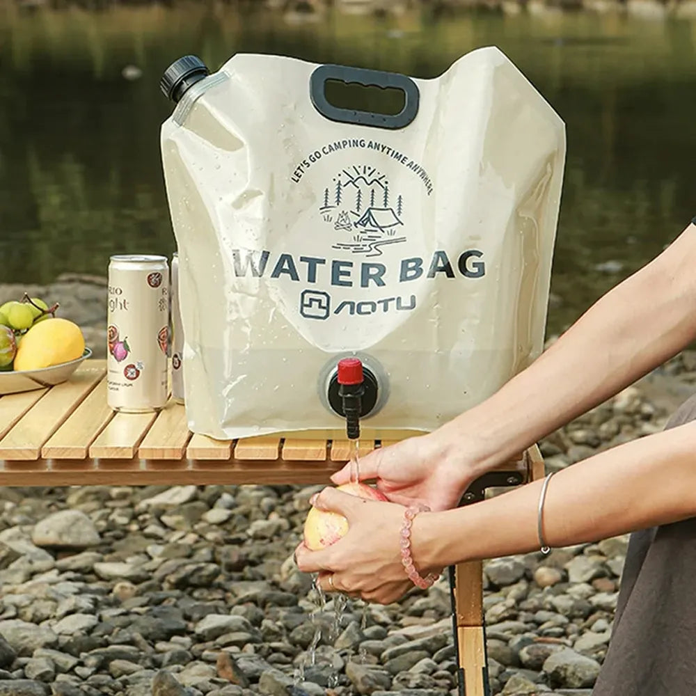 Portable Water Container Bag With Spigot Folding 8L