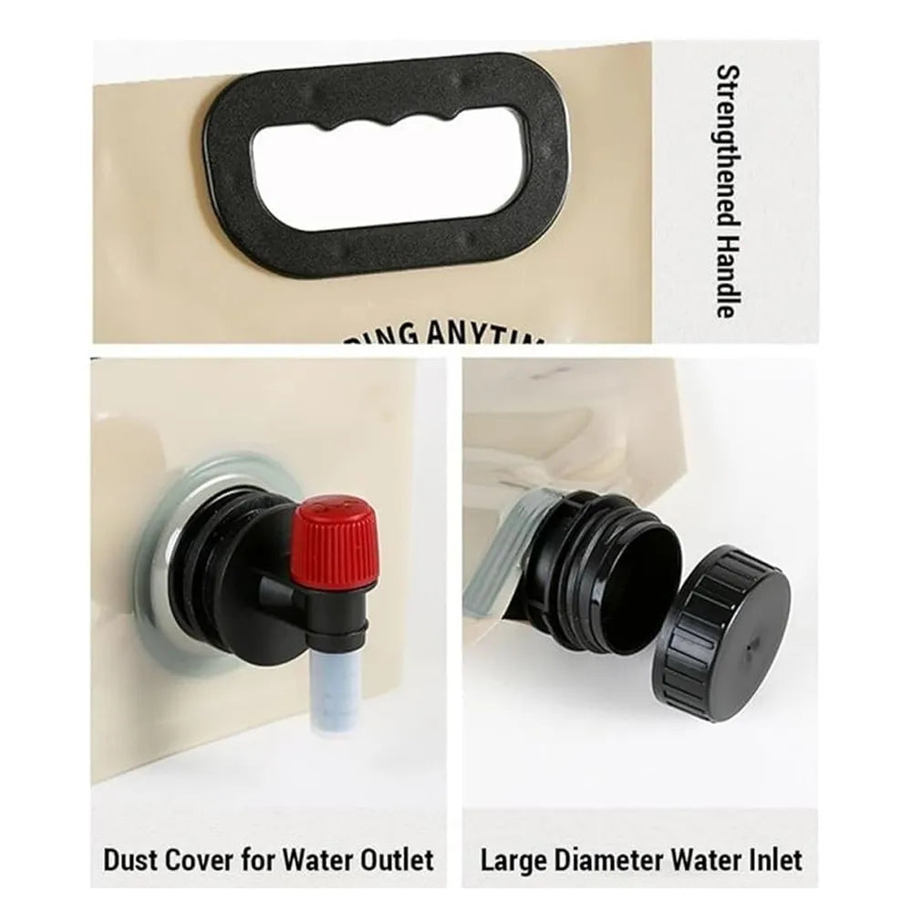 Portable Water Container Bag With Spigot Folding 8L