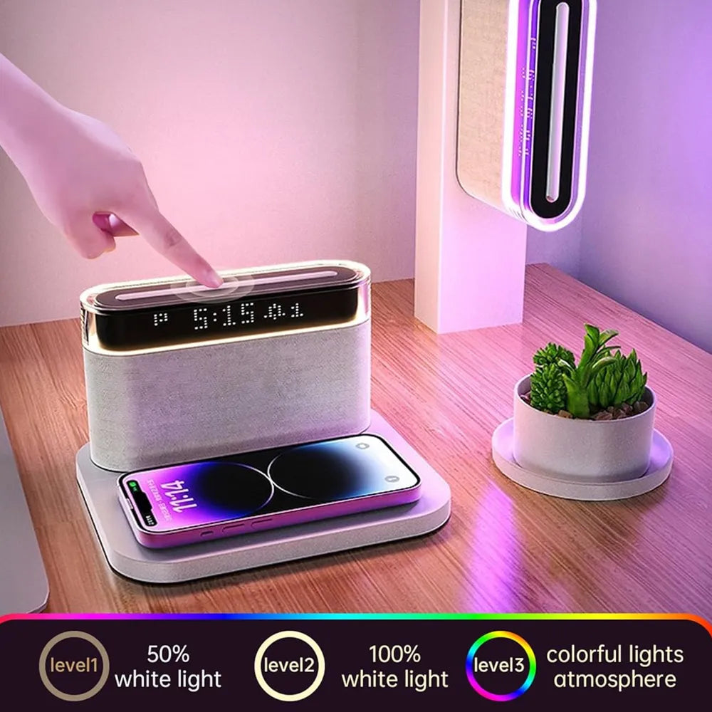 LED Digital Alarm Clock RGB Marquee Bluetooth Speaker